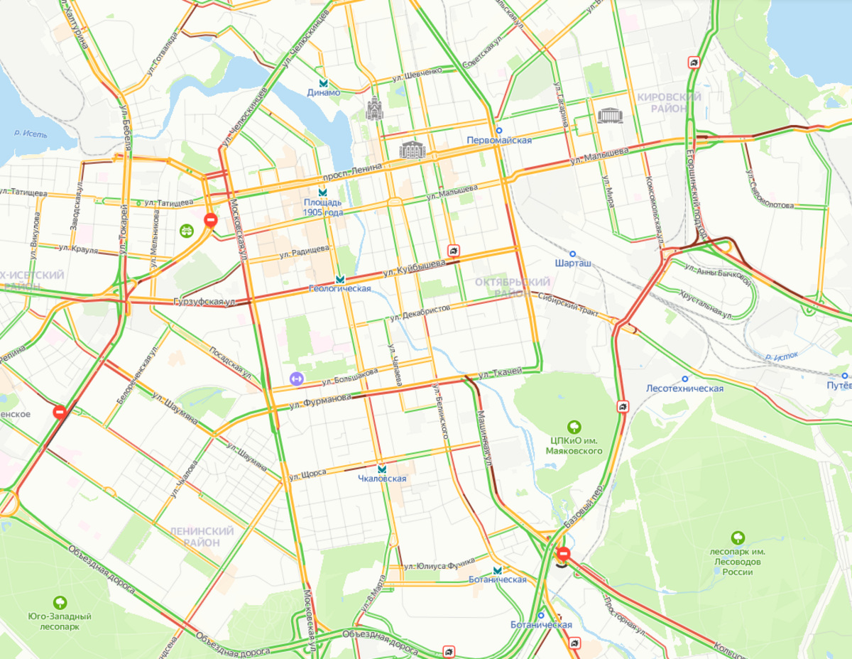 Карта екатеринбурга для автомобилистов